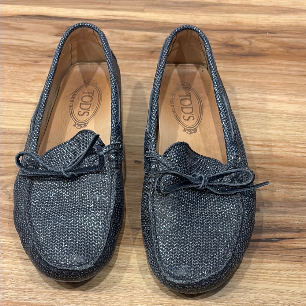 Tod’s Metallic Sparkle Driving Mocs